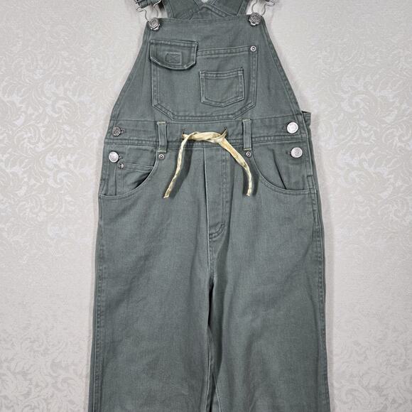 VTG 90s Looney Tunes Tweety Bird Embroidered Bib Overalls sz 7/8 Green Kidcore - Picture 3 of 16